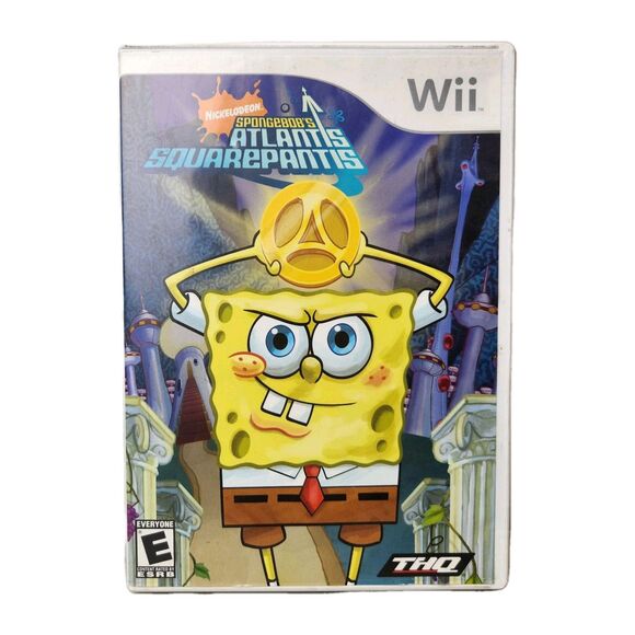 SpongeBob Atlantis‎ SquarePantis Nintendo Wii Square Pants Cartoons Nostalgic - Picture 1 of 3